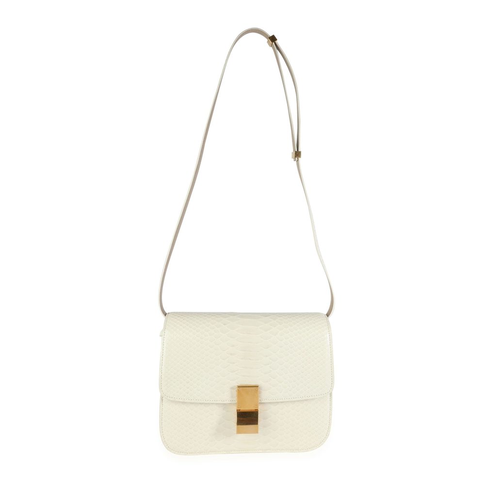 Celine Cream Python Medium Classic Box Bag - image 4